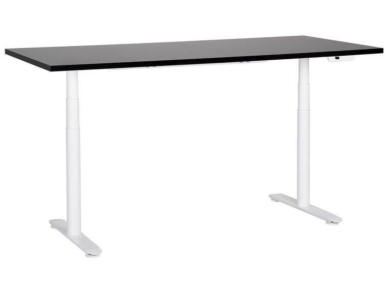 Fekete és fehér elektromosan állítható íróasztal 180 x 80 cm DESTINAS_899607