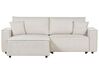 Right Hand Fabric Corner Sofa Bed with Storage Beige KARILA_886005