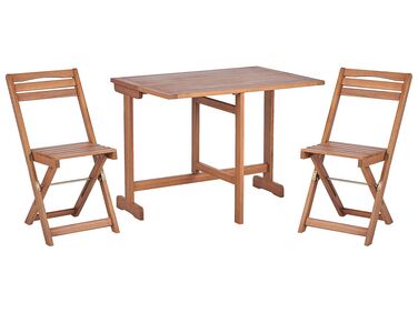 Ensemble de terrasse bistrot table et 2 chaises en bois d'acacia LENOLA 