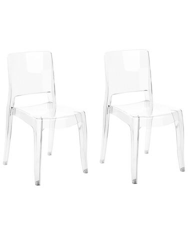 Set of 2 Dining Chairs Transparent WESTBRIDGE
