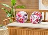 Set of 2 Outdoor Cushions Floral Pattern ⌀ 40 cm White and Pink LANROSSO_894861
