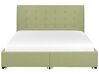 Fabric EU King Size Bed with Storage Green LA ROCHELLE_832970