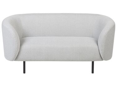 Sofa dwuosobowa tapicerowana czarno-biała LOEN