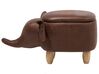 Faux Leather Storage Animal Stool Brown ELEPHANT_710546
