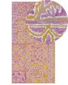 Alfombra de lana rosa/amarillo mostaza 80 x 150 cm AVANOS_830704