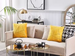 Koristetyyny samettinen 2kpl 45 x 45 cm keltainen PINUS