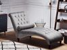Chaise longue in velluto color grigio chiaro MURET_750605