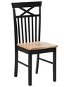 Set of 2 Wooden Dining Chairs Light Wood and Black HOUSTON_745134