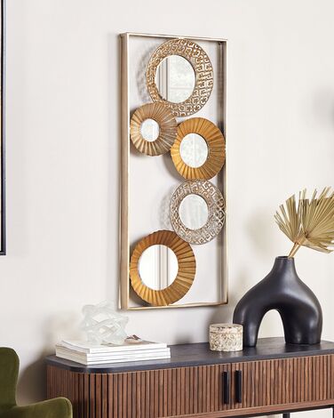 Wall Décor with Mirrors 39 x 90 cm Gold MAICOBA