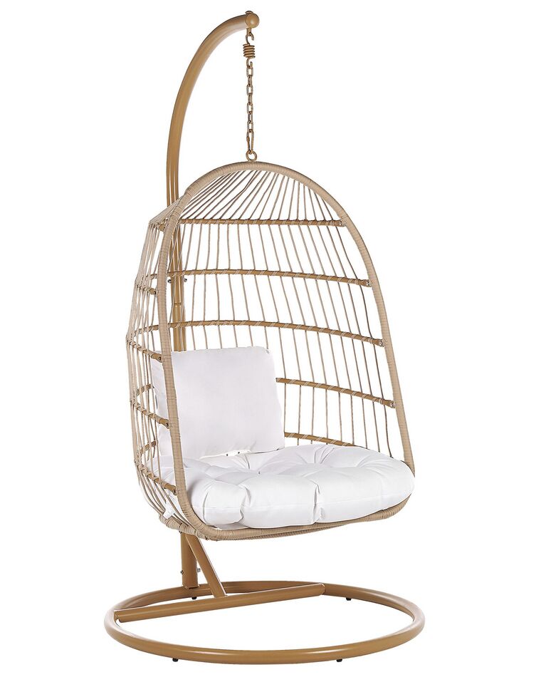 Hanging Chair with Stand Beige ALLERA_803273