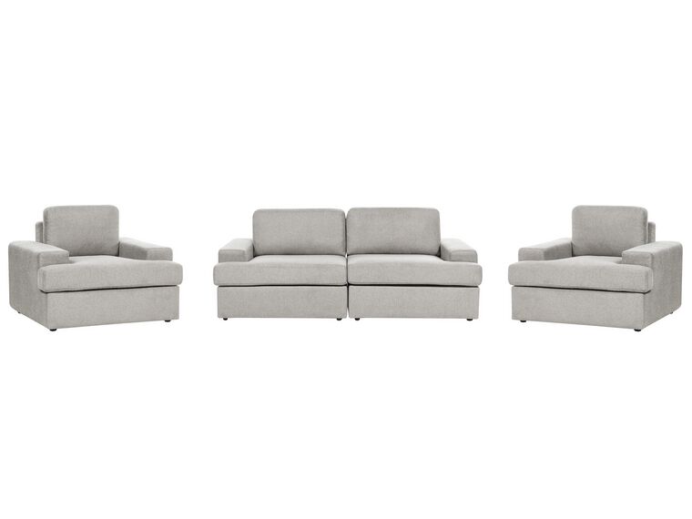 5 Seater Fabric Living Room Set Light Grey ALLA_893875