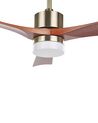 Ventilateur luminaire de plafond en laiton et effet bois ARUWIMI_792688