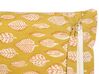 Set of 2 Cotton Cushions Leaf Pattern 45 x 45 cm Yellow GINNALA_839109