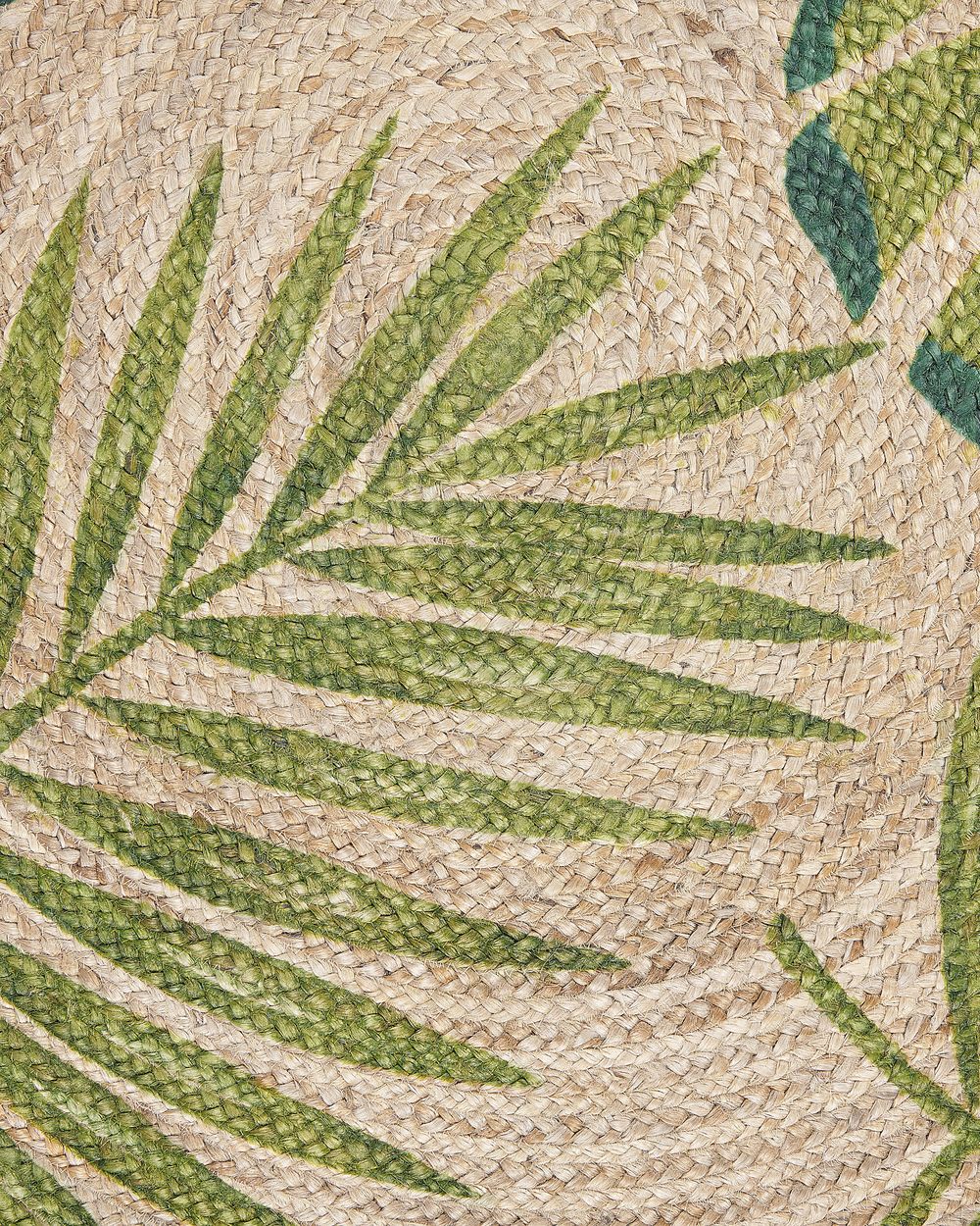 Alfombra de yute beige/verde ⌀140 cm BUGAY | Beliani.es