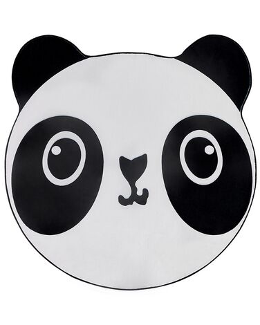 Kinderteppich schwarz / weiß ⌀ 120 cm Pandamotiv Kurzflor PANDA