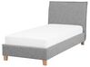 Fabric EU Single Size Bed Grey SENNEZ_713979