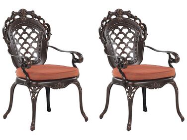 Set di 2 sedie da giardino in alluminio marrone scuro LIZZANO