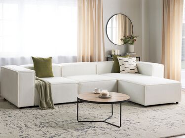 3-seters modulær sofa med ottoman boucle Hvit APRICA