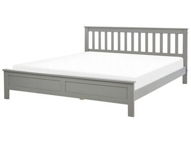 Drevená posteľ 180 x 200 cm sivá MAYENNE
