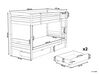 Łóżko piętrowe z szufladami drewniane 90 x 200 cm ciemne REVIN_877011