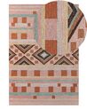 Alfombra de lana marrón/verde/naranja/rosa 140 x 200 cm YOMRA_836397