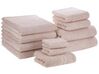 Conjunto de 11 toallas de algodón rosa ATAI_797622