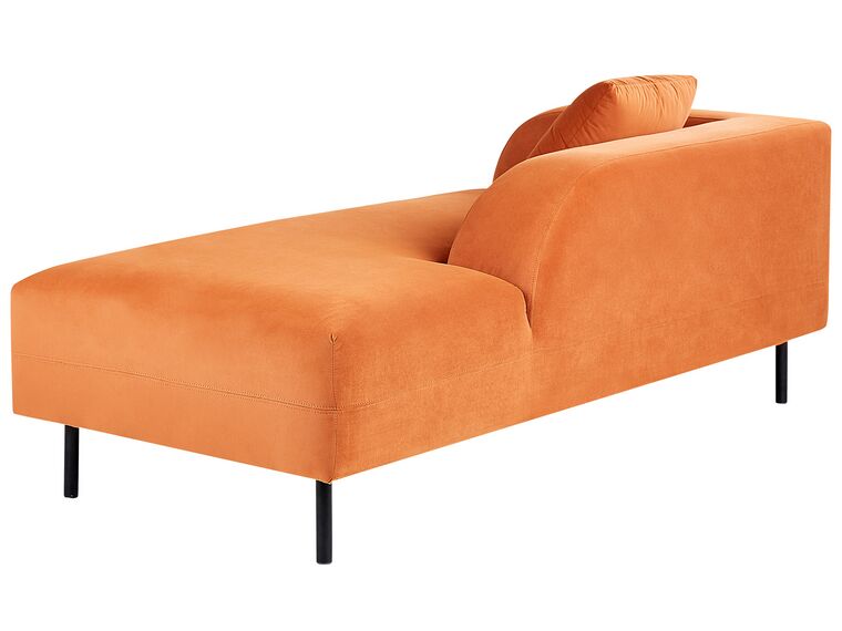 Left Hand Velvet Chaise Lounge Orange LE CRAU Beliani.co.uk