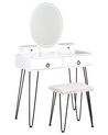 Toaletný stolík so 4 zásuvkami a LED zrkadlom biela/čierna SOYE_845460