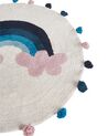Tapis enfant avec motif arc-en-ciel en coton multicolore ø 120 cm GORISA_906979