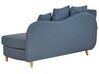 Left Hand Fabric Chaise Lounge with Storage Blue MERI II_881316
