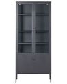 Steel Display Cabinet Black OXTED_850459