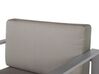 Salon de jardin en aluminium coussin en tissu gris foncé table basse incluse SALERNO_679574