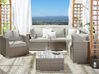 Right Hand 6 Seater PE Rattan Garden Lounge Set Taupe CONTARE_833600
