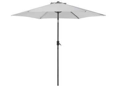 Garden Parasol ⌀ 2.7 m Light Grey VARESE