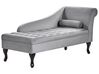 Right Hand Velvet Chaise Lounge with Storage Light Grey PESSAC_881795