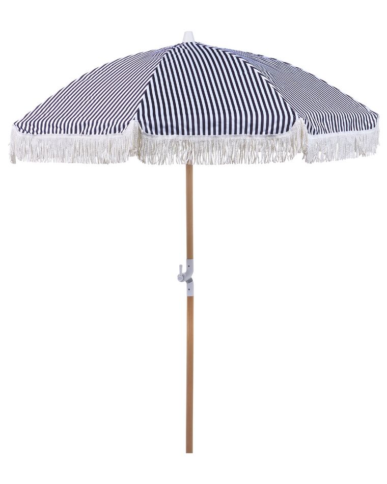 Parasol de jardin ⌀ 150 cm noir et blanc MONDELLO_848568