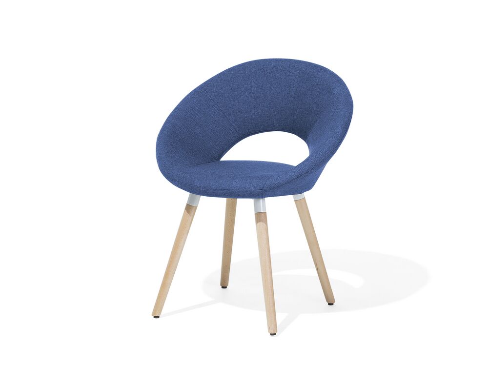 Set of 2 Fabric Dining Chairs Blue ROSLYN Beliani.co.uk