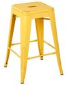 Set of 2 Steel Stools 60 cm Yellow with Gold CABRILLO_705356