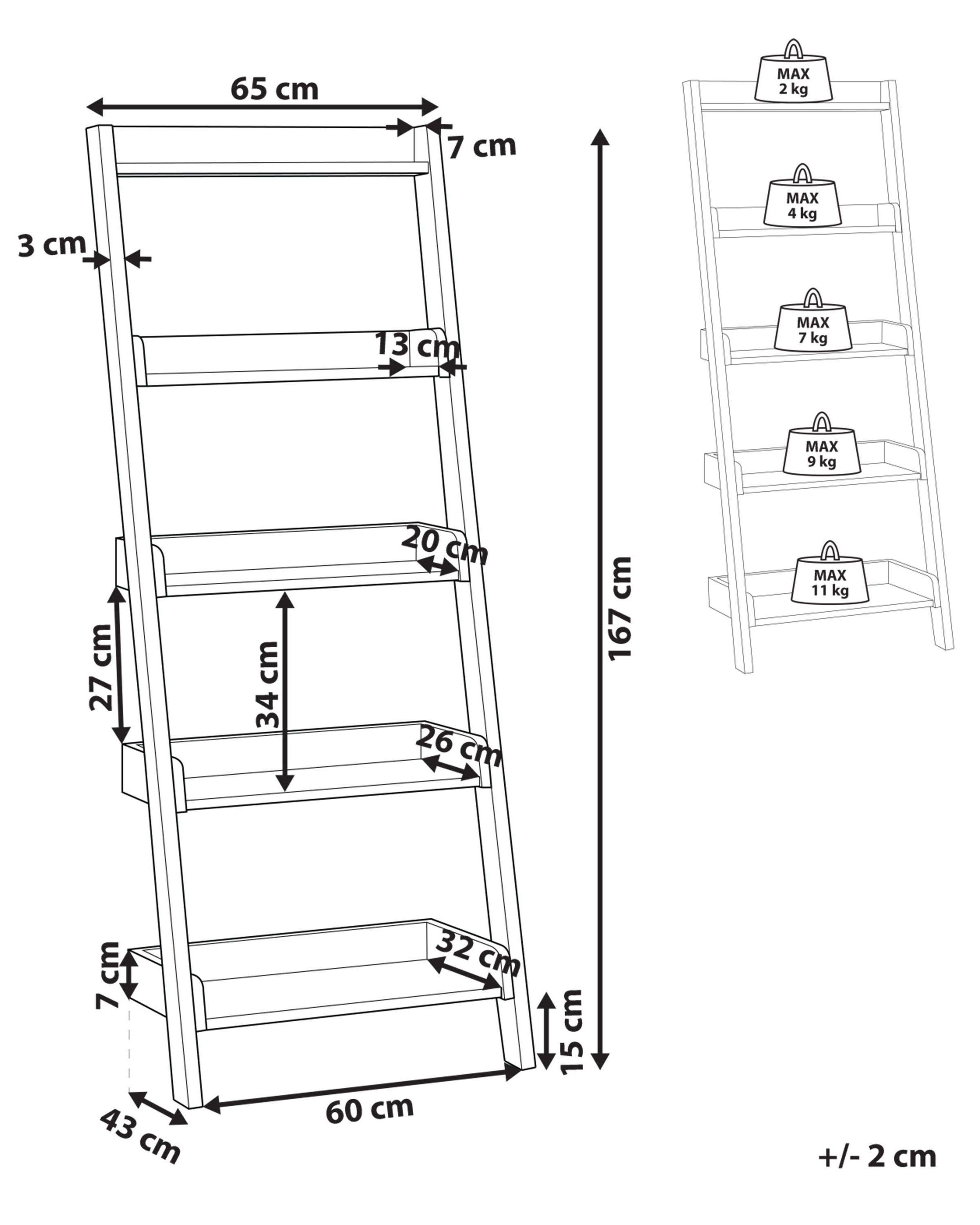 Ladder Shelf Light Wood MOBILE TRIO_821016