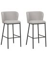 Set of 2 Boucle Bar Chairs Grey MINA_887321