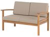 Lounge Set zertifiziertes Holz hellbraun 4-Sitzer Auflagen taupe MANILA_803046