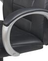 Cadeira de escritório com função de massagem em pele sintética preta GRANDEUR II_816130
