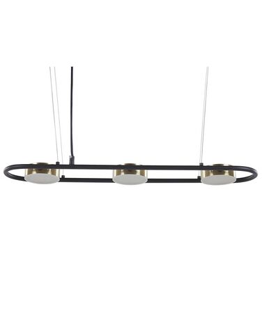 3 Light Metal LED Pendant Lamp Black and Brass MALI