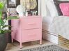 2 Drawer Steel Bedside Table Pink MALAVI_782701