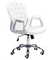 Swivel Faux Leather Office Chair White with Crystals PRINCESS_855622