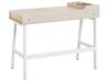 1 Drawer Home Office Desk with Shelf 100 x 55 cm Light Wood and White PARAMARIBO_720489