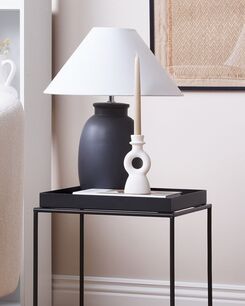 Kynttilänjalka keraaminen luonnonvalkoinen 17 cm SPARTA Kynttilänjalka keraaminen luonnonvalkoinen 17 cm SPARTA