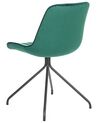 Conjunto de 2 sillas de terciopelo verde esmeralda/negro NAVASOTA_860859