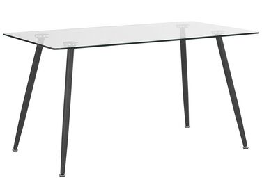 Eettafel glas/zwart 140 x 80 cm MIDLAND