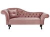 Chaise longue fluweel roze linkszijdig LATTES_793759
